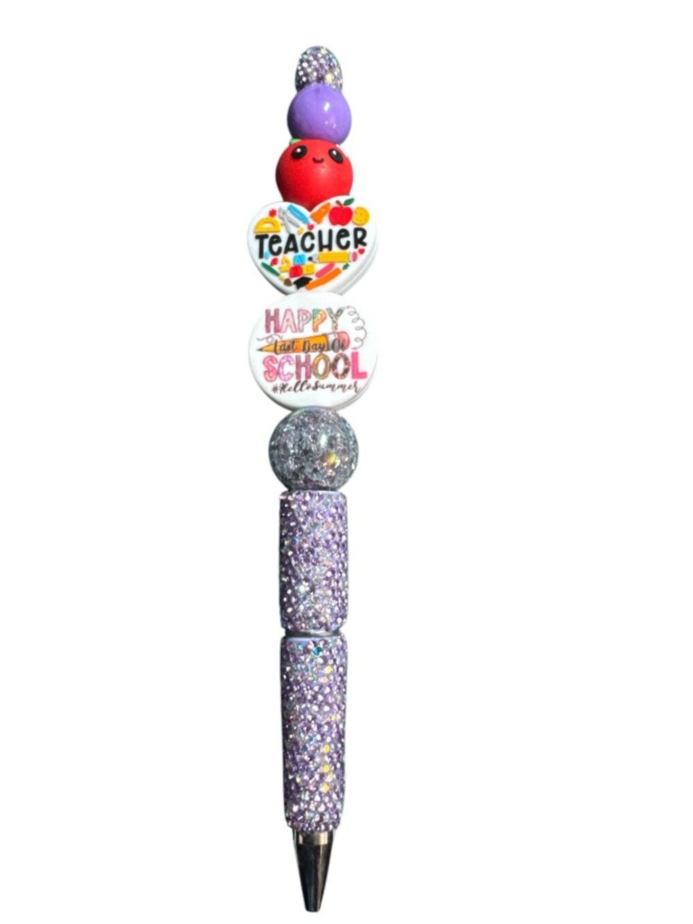 Teacher Appreciation Glitter Pen With Apple & #HelloSummer Design